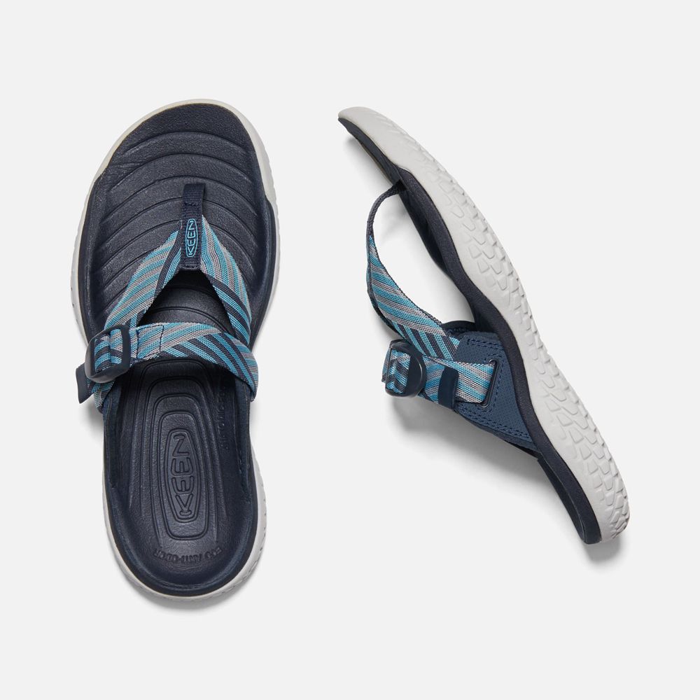 Tong Keen Femme Bleu Marine/Blanche | Solr Toe Post Sandal | IJGMA-3674